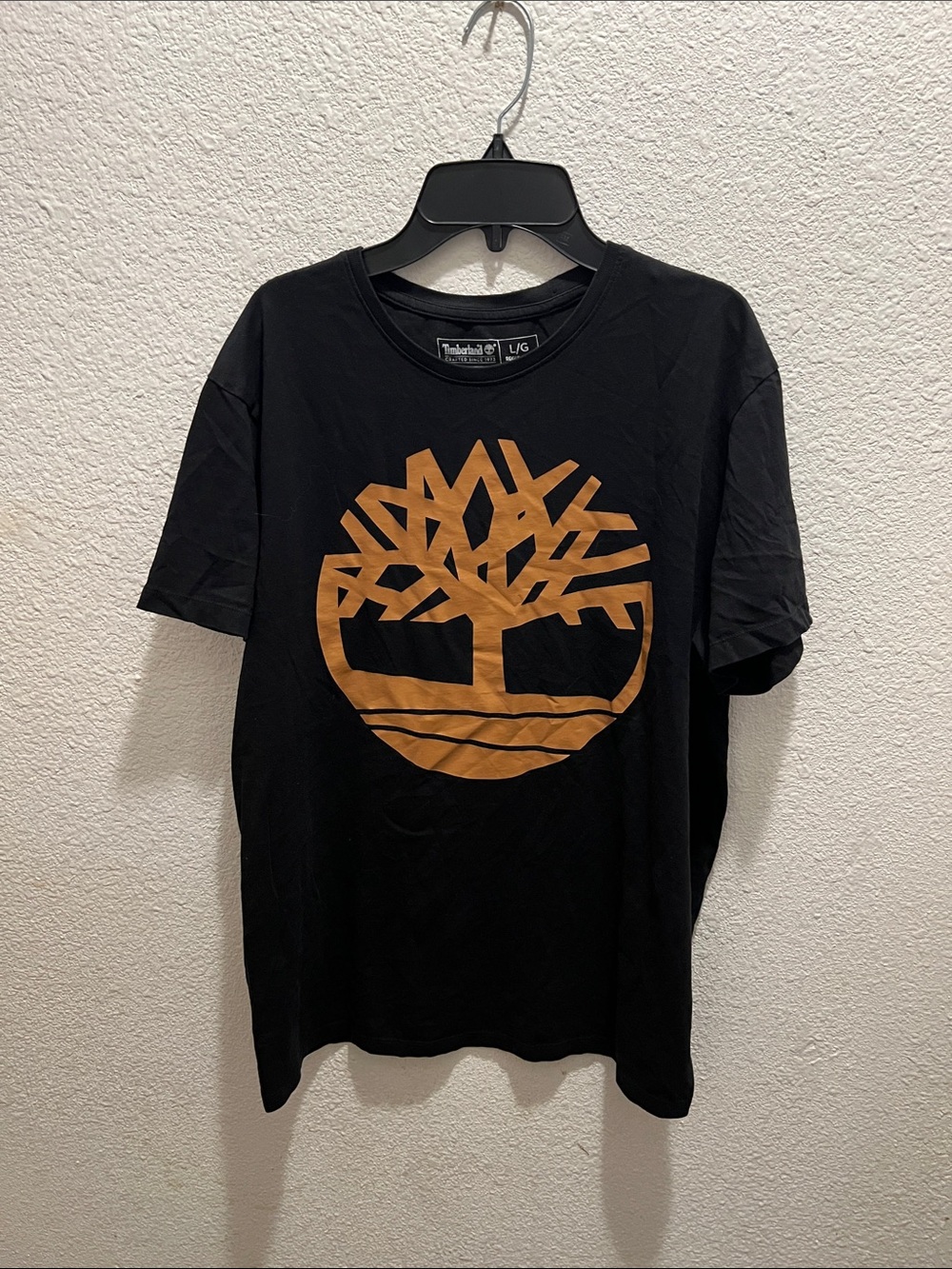 Timberland Black Short Sleeve Tee with Copper Tree Logo